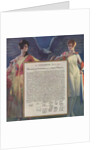 Lovely ladies guarding Declaration of Independence by Anonymous