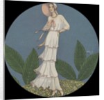 Tall woman in hat with white dress by Anonymous