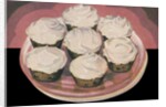 Cupcakes with vanilla frosting by Anonymous