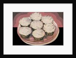Cupcakes with vanilla frosting by Anonymous