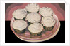 Cupcakes with vanilla frosting by Anonymous