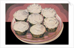 Cupcakes with vanilla frosting by Anonymous