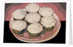 Cupcakes with vanilla frosting by Anonymous