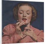 Woman putting on lipstick by Anonymous