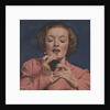 Woman putting on lipstick by Anonymous