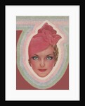 Blue-eyed woman with pink turban style hat by Anonymous