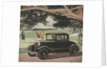 Women looking out car at friends playing golf by Anonymous