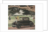 Women looking out car at friends playing golf by Anonymous