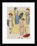 Women with parasols and tennis racket by Anonymous