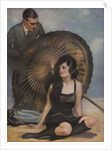 Woman and man with Japanese parasol by Anonymous