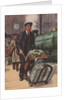 Porter with suitcases at train station by Anonymous