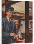 Inspector of tickets conducter on train by Anonymous
