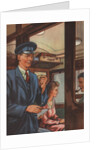 Inspector of tickets conducter on train by Anonymous