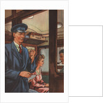 Inspector of tickets conducter on train by Anonymous