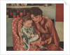 Mother helping baby put on shoes by Anonymous