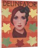 Woman surrounded by fall leaves by Anonymous