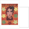 Woman surrounded by fall leaves by Anonymous