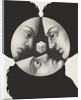 Three faces staring at cube by Anonymous