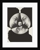 Three faces staring at cube by Anonymous