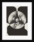 Three faces staring at cube by Anonymous