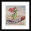 Woman flying on carpet by Anonymous
