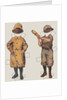 Paper doll boy with baseball uniform and rain slicker by Anonymous