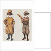 Paper doll boy with baseball uniform and rain slicker by Anonymous
