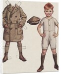 Paper doll boy with overcoat and hat by Anonymous