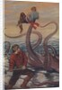 Illustration of octopus attacking sailor by Anonymous