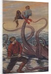 Illustration of octopus attacking sailor by Anonymous