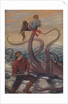 Illustration of octopus attacking sailor by Anonymous