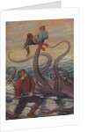 Illustration of octopus attacking sailor by Anonymous