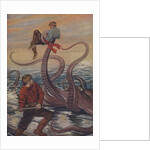 Illustration of octopus attacking sailor by Anonymous