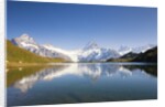 Wetterhorn , Schreckhorn and Finsteraarhorn reflecting in Lake Bachalp by Anonymous