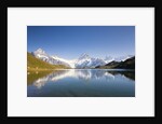 Wetterhorn , Schreckhorn and Finsteraarhorn reflecting in Lake Bachalp by Anonymous