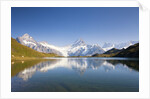Wetterhorn , Schreckhorn and Finsteraarhorn reflecting in Lake Bachalp by Anonymous