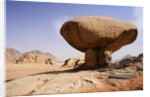 Mushroom shaped rock formation in Wadi Rum National Park by Anonymous