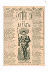 Broadside with burial of Emiliano Zapata by Anonymous