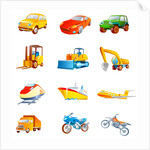 Different types of land vehicles by Anonymous