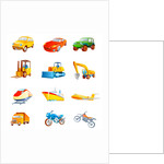 Different types of land vehicles by Anonymous