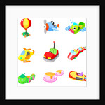 Close-up of various amusement park rides by Anonymous