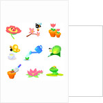 Flowers and animals found in garden by Anonymous