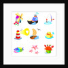 Various animals with boats on a white background by Anonymous