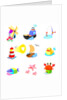 Various animals with boats on a white background by Anonymous