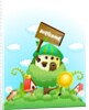 Bird perching on a birdhouse by Anonymous