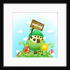 Bird perching on a birdhouse by Anonymous