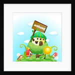 Bird perching on a birdhouse by Anonymous