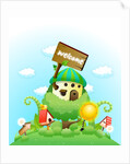 Bird perching on a birdhouse by Anonymous