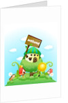 Bird perching on a birdhouse by Anonymous