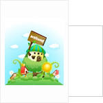 Bird perching on a birdhouse by Anonymous